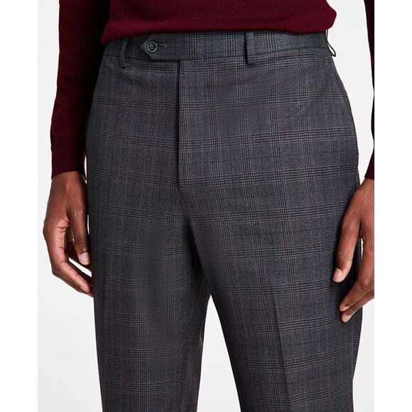 Michael Kors Men's Dark Grey Plaid Marvin Classic Fit Dress Pants Size 40W 30L - Picture 4 of 5